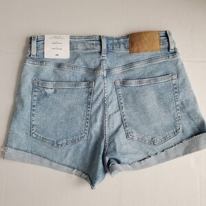 H&M Jean Shorts Womens 10 Stretch Cut offs Distressed Light Wash
